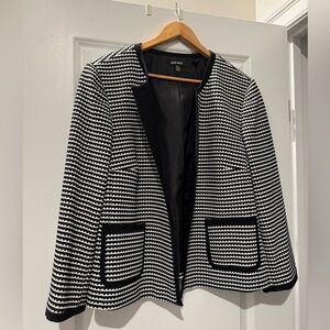 Nine West Black and White Patterned Blazer